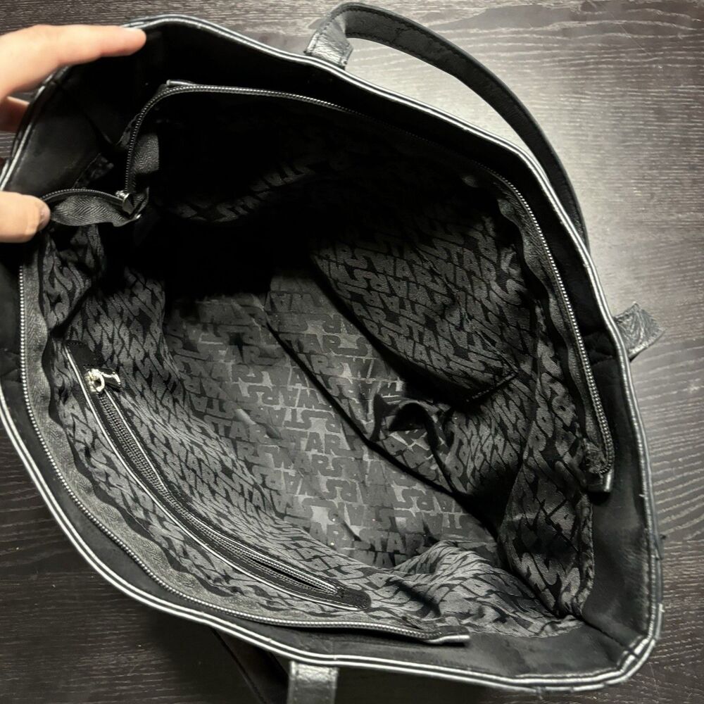Loungefly Disney Star Wars A New Hope Tote Bag Faux Leather Black Quilted RARE - Picture 8 of 14